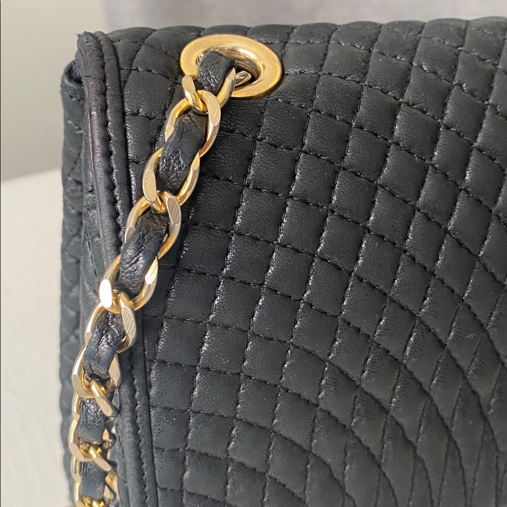 Bally Quilted Lambskin Leather Shoulder Bag Crossbody - Vintage Italian Luxury - Picture 11 of 15